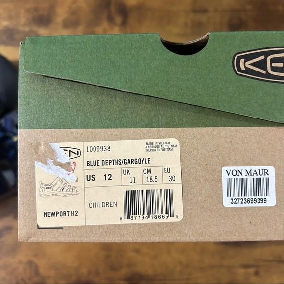 Keen Kids Newport H2 Sandals in Blue Depth NEW Size 12 - Picture 3 of 5